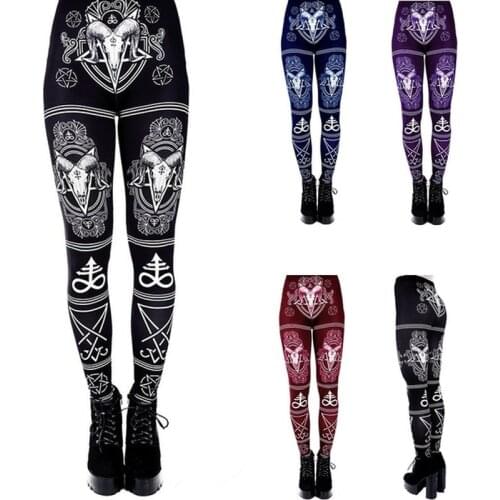 Gothic Yoga Pants Women High Waist Fitness Running Sports Legging Gym Elastic Slim Fit Plus Size Steampunk Workout Leggings