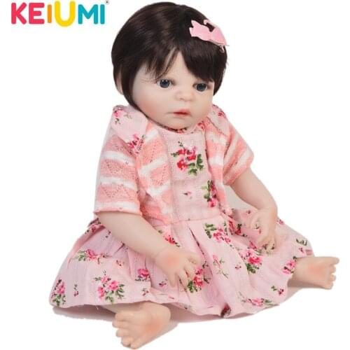KEUIMI Collectible Reborn Baby Doll Full Body Silicone Realistic White Skin Princess Baby Doll For Girl Kid Christmas Gifts