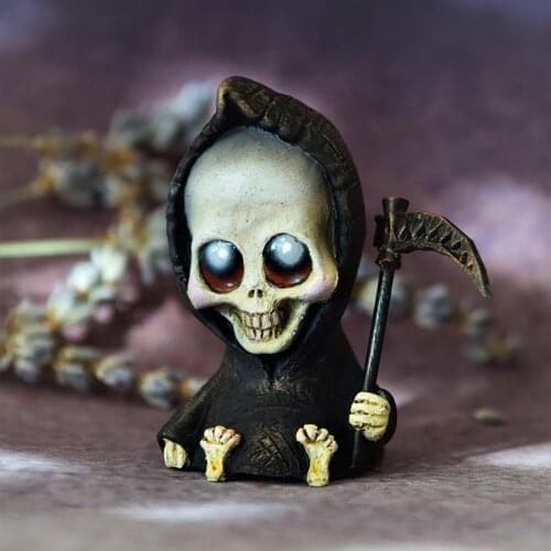 Baby Grim Statue Halloween Resin Crafts Indoor Bookshelf Desk Decoration Cartoon Charms Christmas Home Decor Kids Crafts Gifts