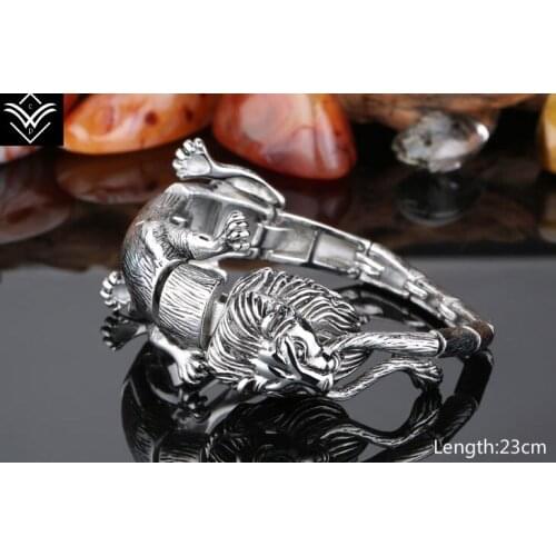 Fashion Hiphop Titanium Lion Male Bracelet Hot Sale