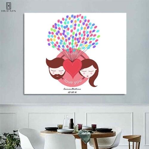 Delicate Wedding Decoration Gift Guestbook Fingerprint Creative Anniversary DIY heart-shaped Sweet Souvenir For Bride Groom
