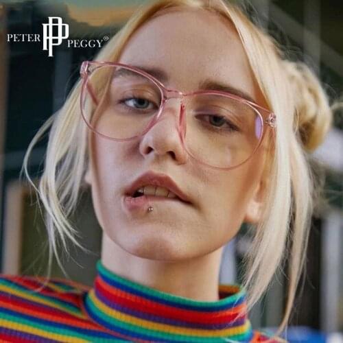 Round Frame Glasses Women Fashion Clear Lens Candy Color Plastic Frame Glasses Study Work Transparent Optical Eyeglasses Unisex