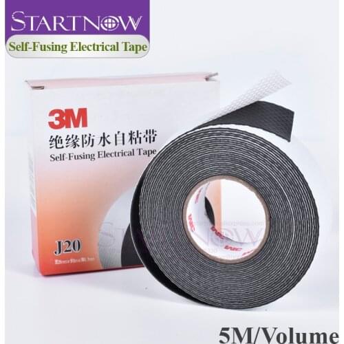 Original 3M J20 Self-Fusing Electrical Tape 5m/roll Anti 10kV High Voltage Rubber PVC Heat Resistant Waterproof Insulating Tapes