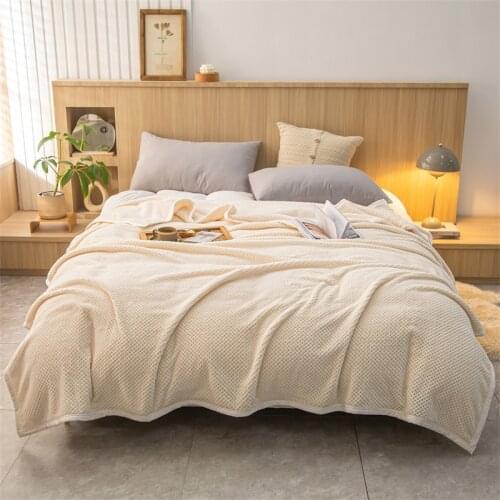 Home Textile microfiber thick fleece blanket cover the bed polar fleece fabric throw blanket for sofa