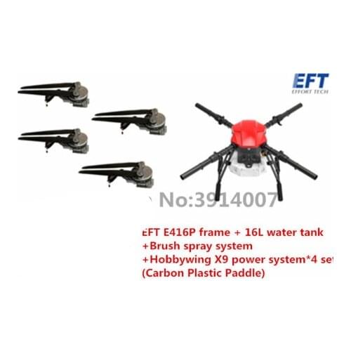 EFT E416P four-axis 16L 16kg agricultural spray drone frame 1440mm wheelbase with Hobb ywing X9 power system