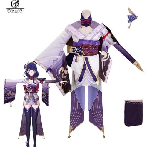 ROLECOS Game Genshin Impact Baal Cosplay Costume Raiden Shogun Cosplay Costumes Women Uniform Sexy Dress Halloween Full Set