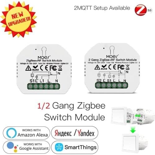 Yandex Alice 1/2 Gang WiFi Smart Light Switch Module Relay ZigBee Smart Life/Tuya APP Remote Control With Alice Smart Home