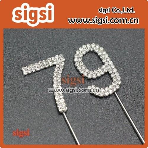 Sparkling silver wedding Rhinestone Cake Topper