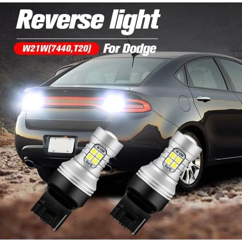 2pcs LED Reverse Light Blub Backup Lamp W21W 7440 T20 Canbus No Error For Dodge Dart 2012-2016 Journey 2013-2017