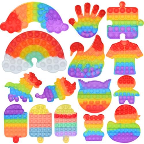 Push Bubble Sensory Toy Autism Needs Squishy Stress Reliever Toys Adult Kids Funny Anti-stress Fidget Simple Dimple Children