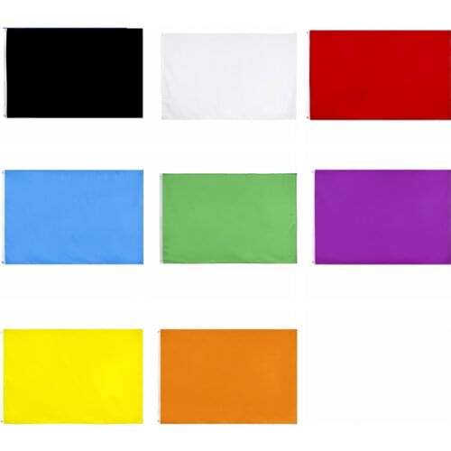 Yehoy hanging 90*150cm Solid Color black white red blue green purple orange Yellow Flag For Decoration