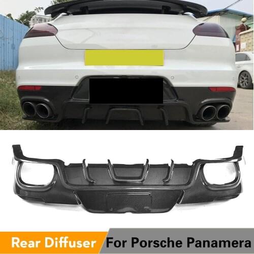 Carbon Fiber Rear Diffuser Lip Spoiler Bumper Guard for Porsche Panamera Hatchback 4 Door 2014 - 2016 Car Styling