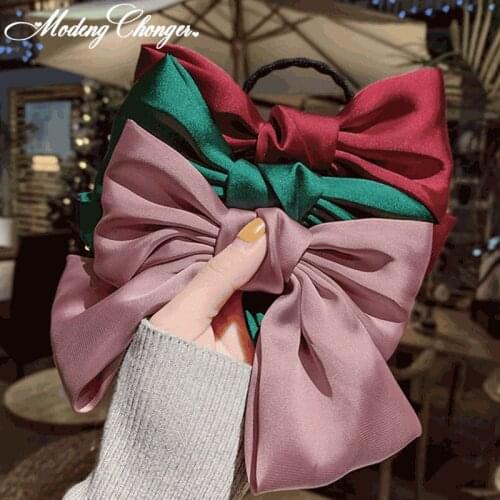 Large Bow Chiffon Hairpin Ribbon Hairgrips For Women Girls Satin Trendy Lady Hair Clip Ponytail Clips Barrettes Hair Accessories