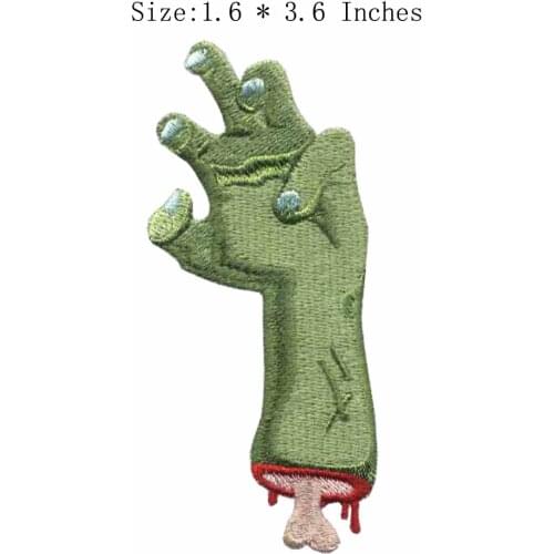 Green color finger 1.6"wide embroidery for flower embroidery patch/stickers for fashion/my chemical romance