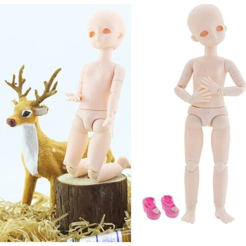 1/6 21 Jointed Girl Plastic Doll Body Head With Shoes Making Accessory