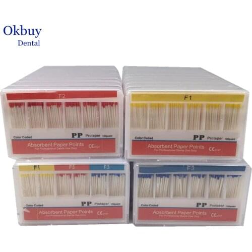 10packs/lot F1/F2/F3 Gutta Percha Points Dental Box of 100 Dental Root Canal Compatible dental absorbent paper points
