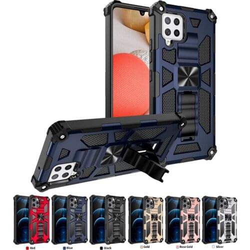 100pcs Shockproof Army Phone Case for OPPO A54 A74 A92 A72 A52 A91 2020 A5 2020 A12 realme 5 pro with kickstand ring