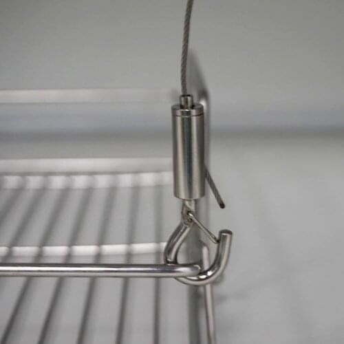 2 Pcs Stainless Steel Wire Rope Automatic Wire Rope Clamp With Lock Hook Hanging Washer Equipment For Panel Light JW