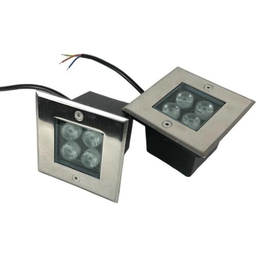 3W 4W LED buried IP68 AC85-265V DC12V Outdoor Recessed Deck Light Square Underground Lamp Sidewalk Lighting