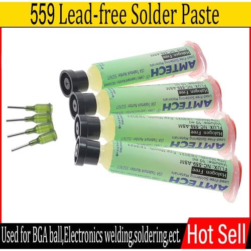 4pcs AMTECH NC-559-ASM BGA PCB No-Clean Solder Paste Welding Advanced Oil Flux Grease 10cc NC-559 Soldering Repair Tool