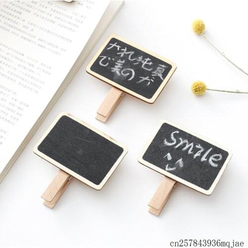 500pcs Mini Blackboard Message Labels Chalkboard Pegs Wooden Holder Clips Wedding Home Decoration