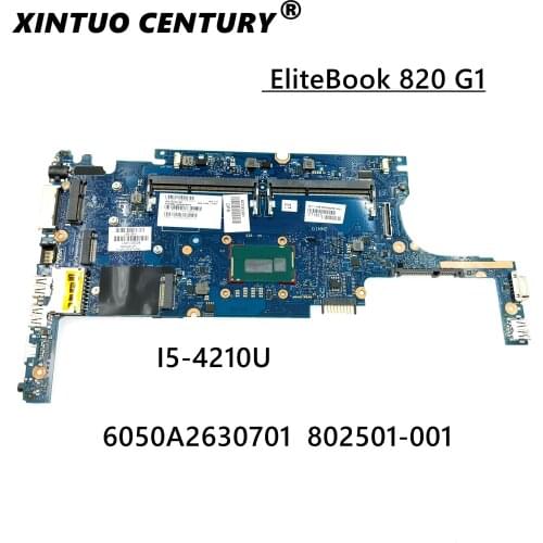 802501-001 802501-501 6050A2630701-MB-A01 FOR HP ELITEBOOK 820 G1 Laptop Motherboard W/ i5-4210U CPU Test work