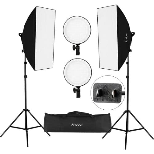 Andoer Photography studio Light kits with 2700K-5500K 45W LED video Light for live show home studio outdoor shooting