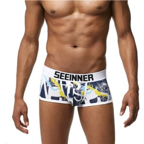 Printing Boxer Shorts Men Cotton Underwear Lingerie Soft Boxershorts Male Underwear Underpants Basic Cueca Homme Bottoms New