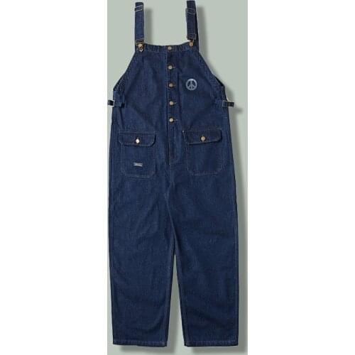 Hip Hop Siamese Cargo Pants Mens Harajuku Streetwear Loose Bibshort Trousers Autumn Cotton Thicken Unisex Joggers Sports Pants