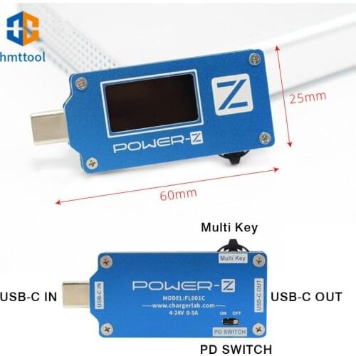 ChargerLAB Power-Z USB PD QC 2.0 3.0 Tester FL001C Voltage Current Volt Meter