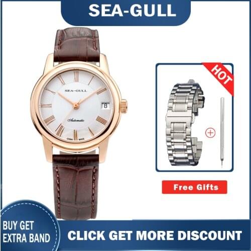 Seagull D519.409 love couple watch ST2130 movement self winding mechanical leather waterproof couples watch sapphire crystal