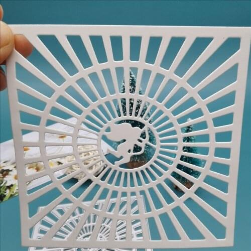 Cupid Square hollow pattern background board Crafts Metal Cutting Dies Scrapbook Paper Craft Decoration Dies Stencil