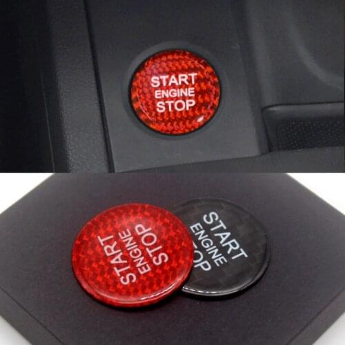 For Audi A4 A5 A6 C7 A7 Q3 Q5 Q7 Carbon Fiber Car Engine Start Stop Button Sticker Cover Trim