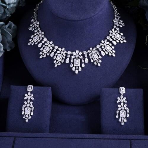 Janekelly Hotsale Nigeria 2pcs Bridal Jewelry Sets New Fashion Dubai Full Jewelry Set For Women Wedding Party Accessories Design