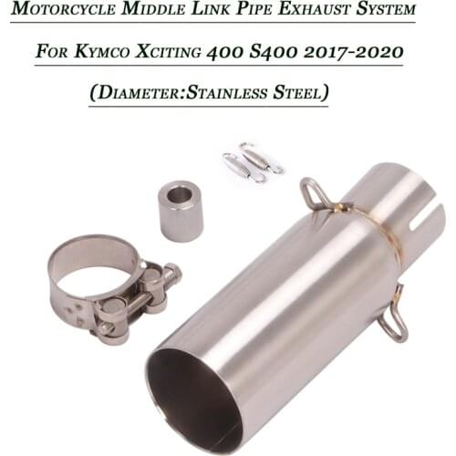 For Kymco Xciting S400 400 2017-2020 Middle Link Pipe Stainless Refit Connect 51mm Exhaust Muffler Tubes Set System Motorcycle