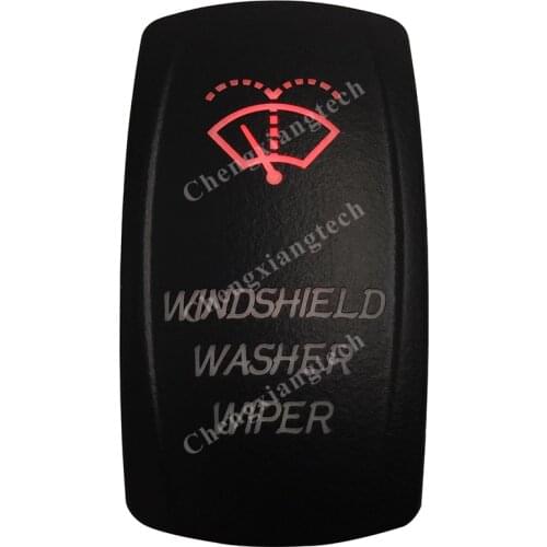 Red Led Car Boat Dashboard Light Momentary Rocker Toggle Switch Windshield Washer Wiper 4P (ON) OFF ON DPDT 12V 20A