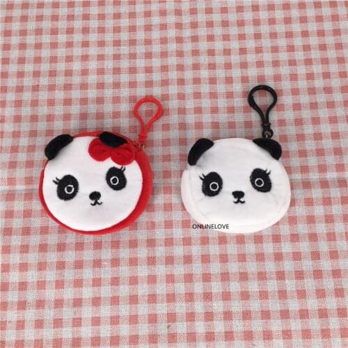 Sweet 2Colors - New Little Panda Plush Coin Purse , Mini 7cm key hook coin wallet , Pocket coin bag Pouch