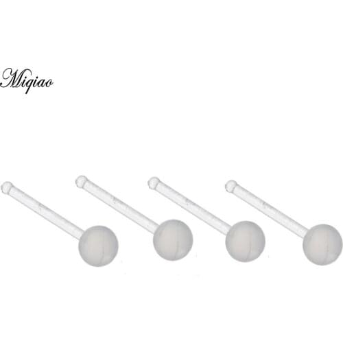 Miqiao 1-80pcs Hot Sale Piercing Jewelry Straight Transparent Nose Nail Acrylic Men and Women