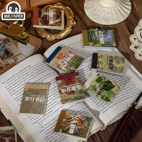 Mr.paper 8 Design Ins Style Years and Months Series Photo Frame Sticker Creative Mini Pocket Decoration DIY Material Sticker