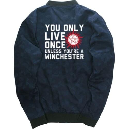 You Only Live Once mens jackets Supernatural coats windbreaker jackets Stand Collar hot Sale streetwear men clothing Hip hop