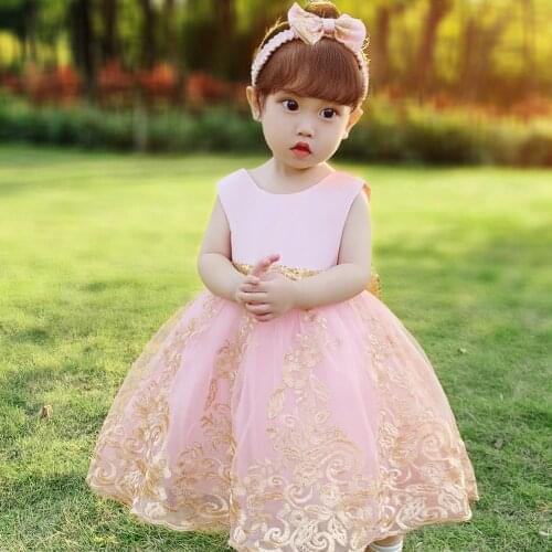 Baby Girl Tutu Dress 1 2 3 4 5 Toddler Girl Dress 2021 Summer Kids Princess Dresses Wedding Childrens Dress Birthday Party C