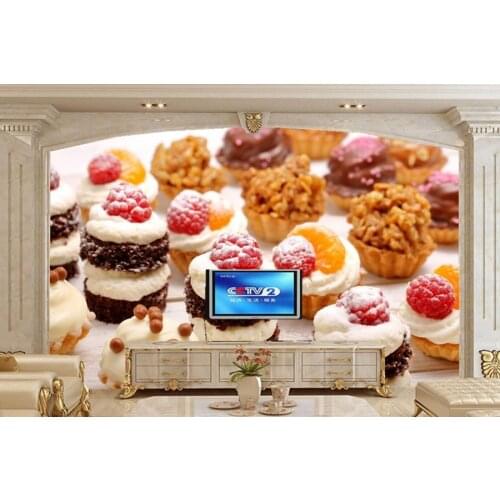 Custom photo wallpaper,Sweets Cake Raspberry Food wallpaper,restaurant kitchen living room TV sofa wall 3d wall murals wallpaper