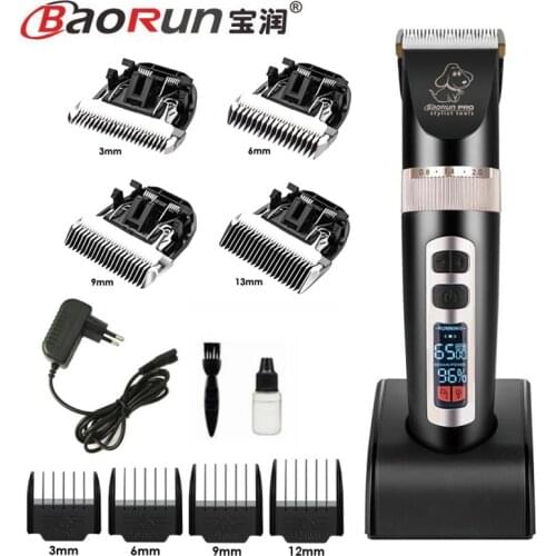 BAORUN P9 Professional Pet Cat Dog Hair Trimmer Rechargeable LCD Display Electric Shaver Dog Clipper Grooming Haircut Machine