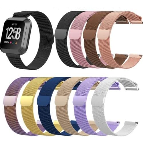 ZycBeautiful for fitbit Versa Milanese Watch Strap Magnetic Absorption Metal Watch Ring Wristband