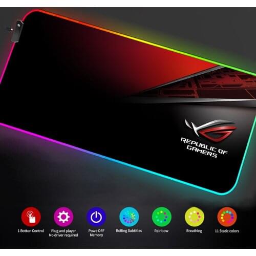 Rgb Asus Rog Mouse Pad Xxl Led Gaming Keyboard Setup Gamer Accessories Led Mousepad Rgb Computer Carpet Rgb Deskmat DropShipping