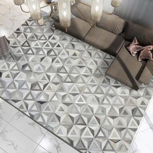 Luxury Handmade Cow Skin Patchwork Carpet Nordic Living Room Large Area Rug Sofa Bedroom Bed Blanket Real Fur Floor Mat