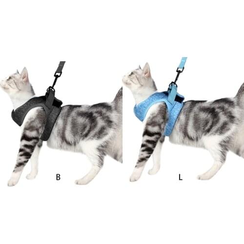 Cat Harness Escape Proof Small Cat and Dog Vest Harness with Reflective Strap Soft Mesh Adjustable Cat Walking Jacket for Kitten