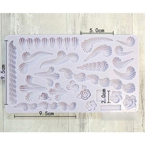 Silicone Molds Fondant Cake Silicone Mold Royal Frosting Trim Pattern European-style Imitation Icing Frost Decoration Cake Mould