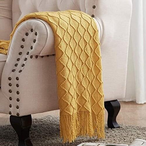 Inya Textured Fall Throw Blankets For Couch Soft Thick Cable Knitted Blankets Autumn Knit Blanket For sofa bed cozy Decorative