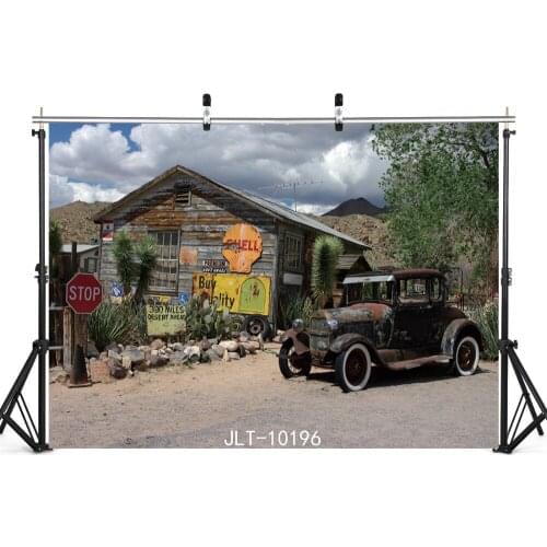 Vinyl Photography Backdrop Grunge Car House Photo Background for Portrait Child Baby Shower New Born Kids Portrait Photobooth